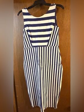 Daniel Cremieux Navy and White Striped Mini Dress
